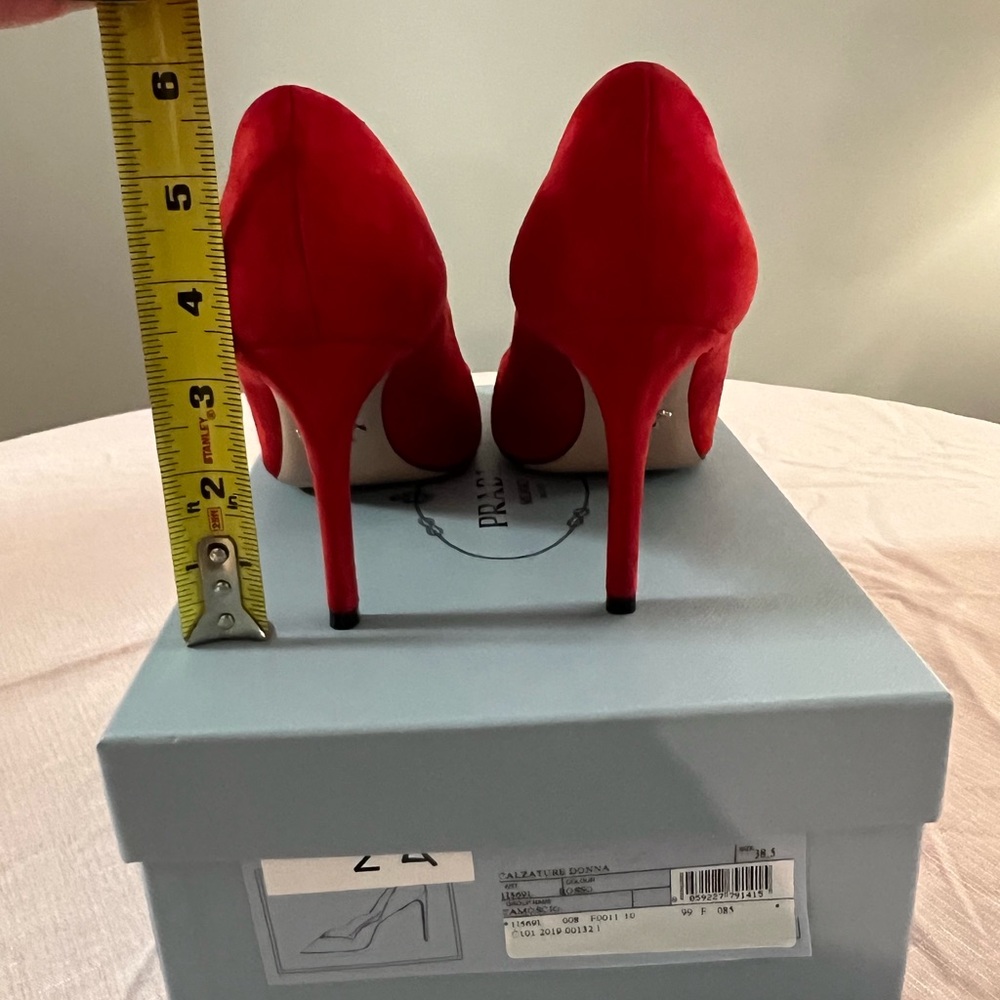 Prada Red Suede Pumps - Picture 11 of 12